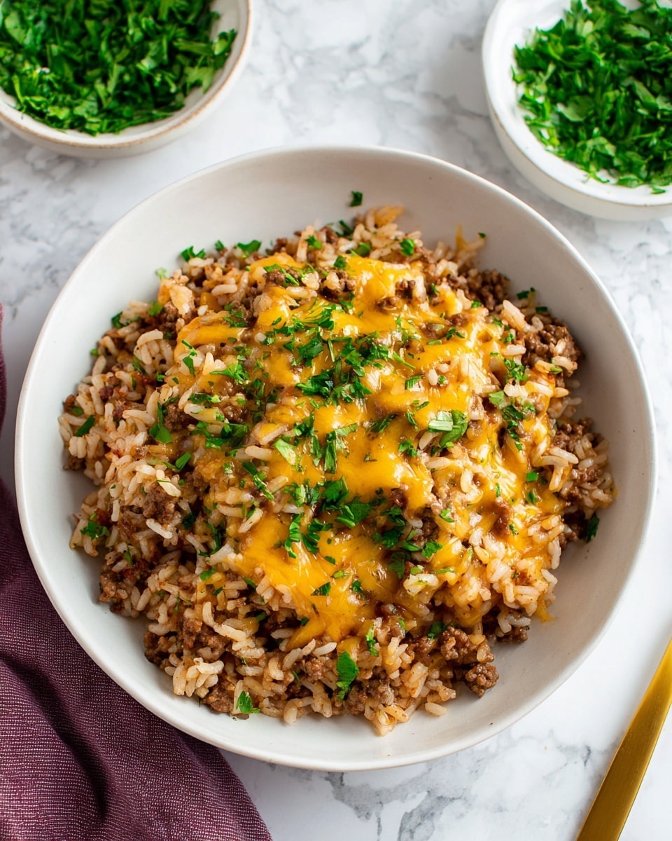 Cheesy Ground Beef and Rice Casserole Recipe