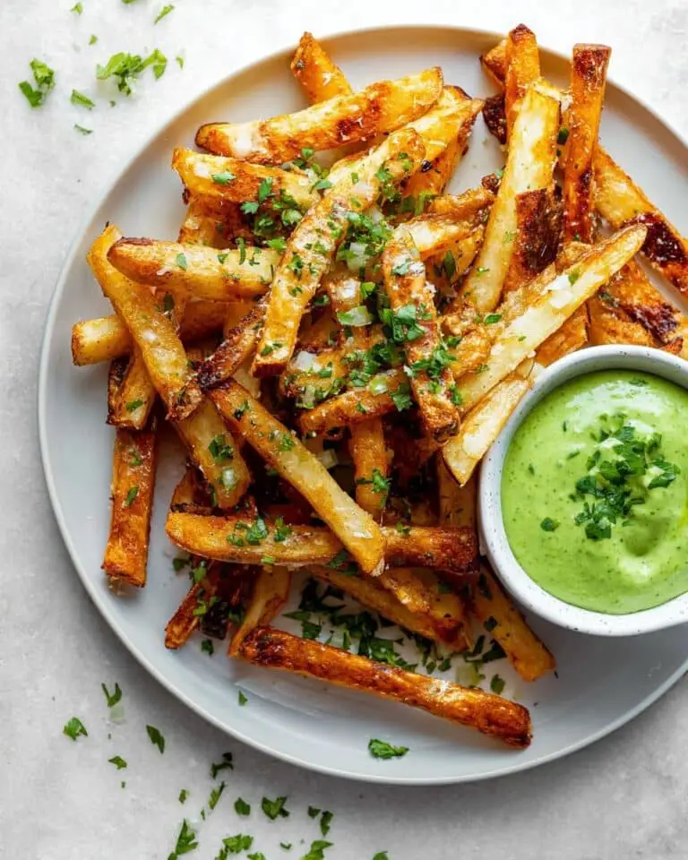 Crispy Yuca Fries with Cilantro Lime Dipping Sauce Recipe