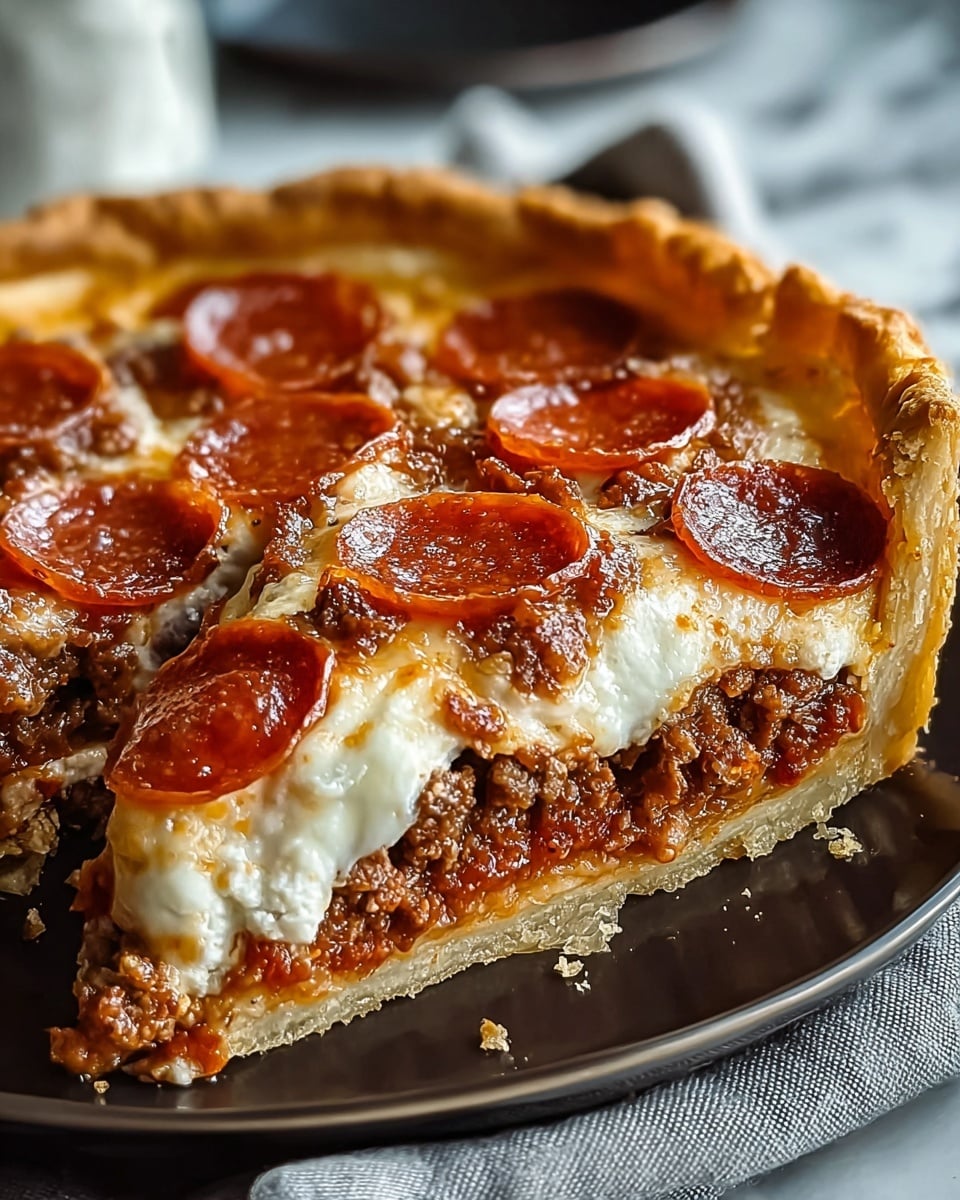 Savory Hamburger Sausage & Pepperoni Pie for Comfort Cravings Recipe